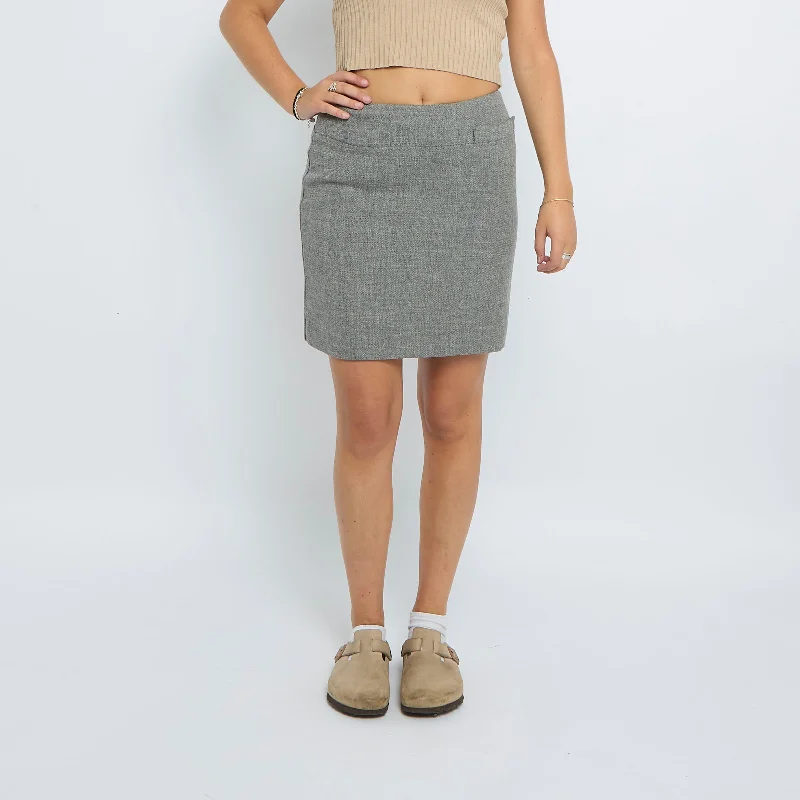 Check Tailored Short Skirt - UK 10 corduroy skirt textured