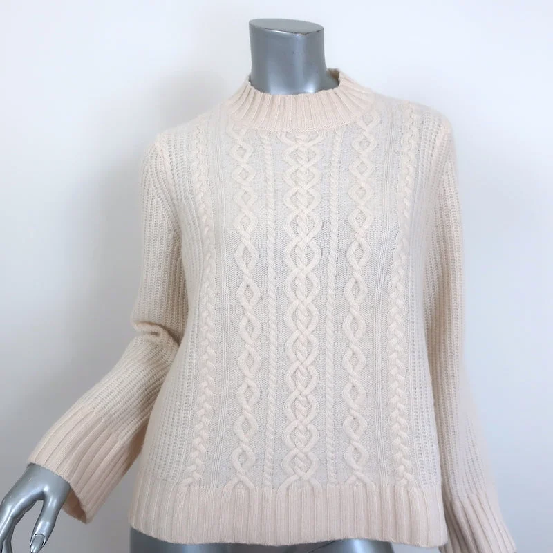 White + Warren Cashmere Cable Knit Sweater Cream Size Medium Wool Fabric Cashmere Fabric Tweed Fabric White + Warren Cashmere Cable Knit Sweater Cream Size Medium Wool Fabric Cashmere Fabric Tweed Fabric