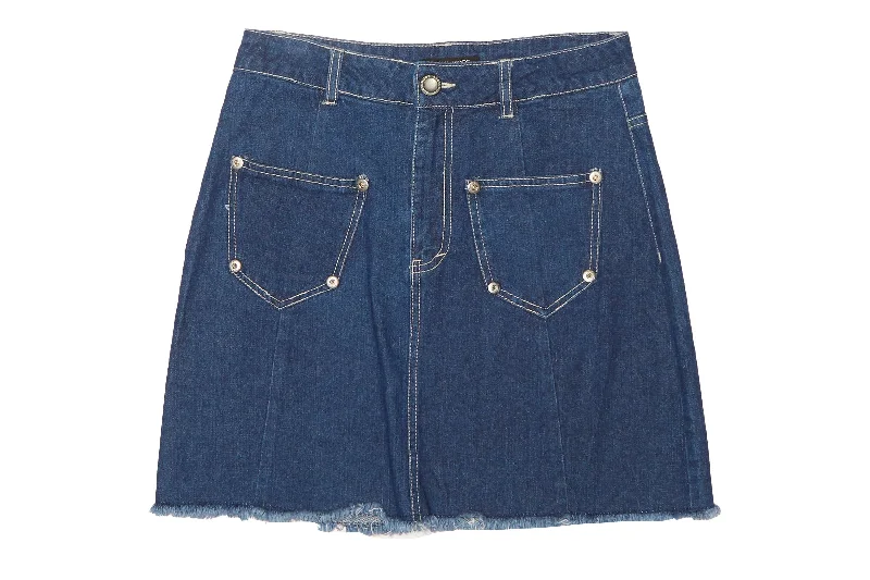 Pocket Denim Mini Skirt - W28" cotton skirt soft