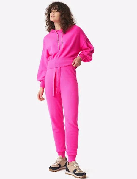 PINK HILARY HOODIE Hoodie with Front Slit Layering Stylish