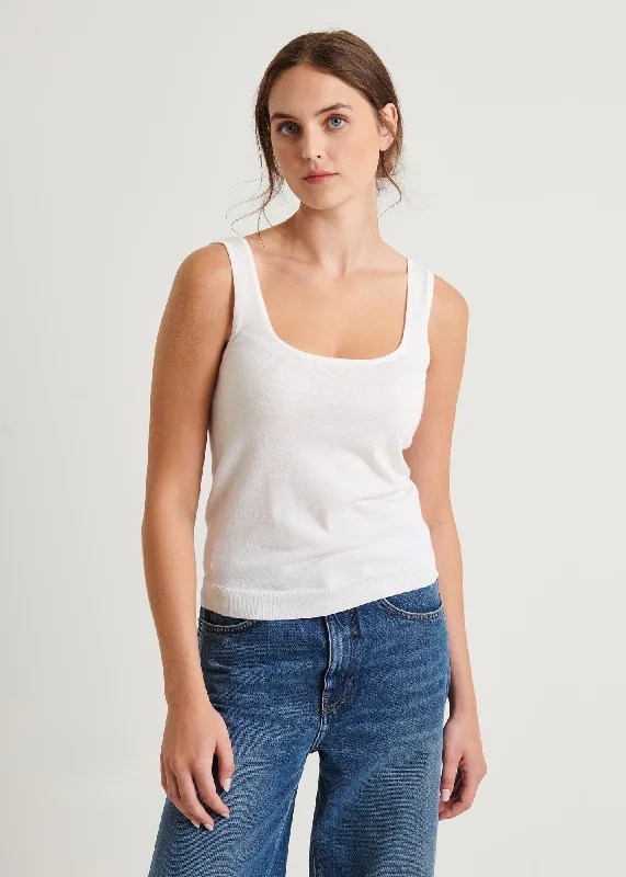 Superfine Merino Fitted Tank mesh tank top