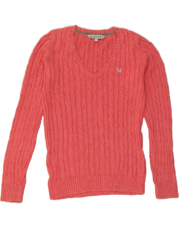 CREW CLOTHING Womens V-Neck Jumper Sweater UK 10 Small Pink Cotton Anti-Pilling Anti-Shrink Durable CREW CLOTHING Womens V-Neck Jumper Sweater UK 10 Small Pink Cotton Anti-Pilling Anti-Shrink Durable