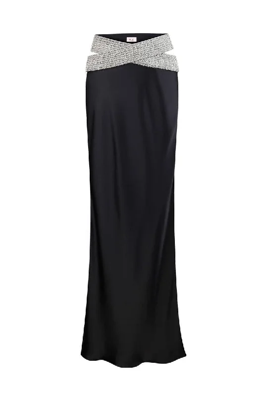 BLACK ETERNITY EMBELLISHED MAXI SKIRT maxi skirt elegant