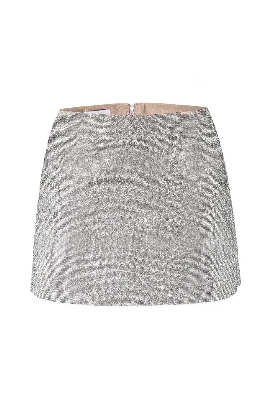 CAMILLE CRYSTAL-EMBELLISHED MINI SKIRT relaxed fit skirt