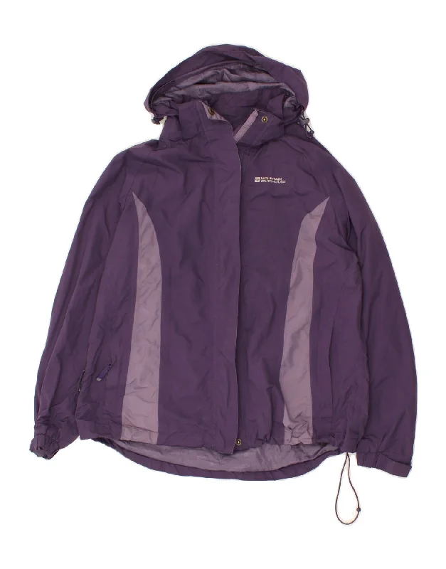 MOUNTAIN WAREHOUSE Womens Hooded Rain Jacket UK 18 XL Purple Colourblock Hooded Jacket Caped Jacket Shawl Collar Jacket MOUNTAIN WAREHOUSE Womens Hooded Rain Jacket UK 18 XL Purple Colourblock Hooded Jacket Caped Jacket Shawl Collar Jacket