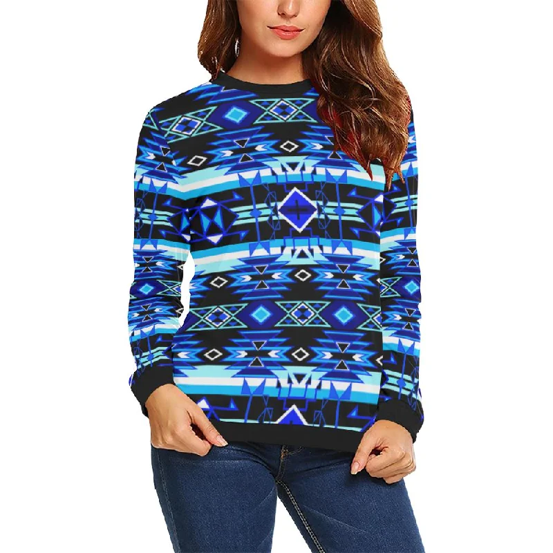 Force of Nature Winter Night Crewneck Sweatshirt for Women Hoodie with High Neck Warm Protective