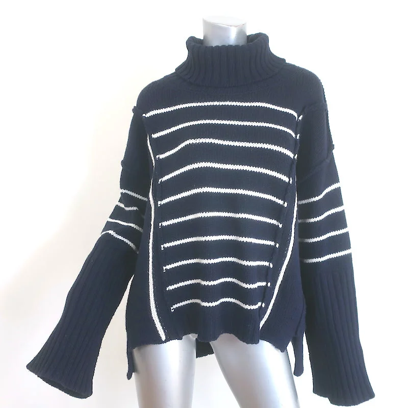G. Label Willes Striped Turtleneck Sweater Navy/White Virgin Wool Size Medium Terry Blend Velvet Blend Canvas Blend G. Label Willes Striped Turtleneck Sweater Navy/White Virgin Wool Size Medium Terry Blend Velvet Blend Canvas Blend