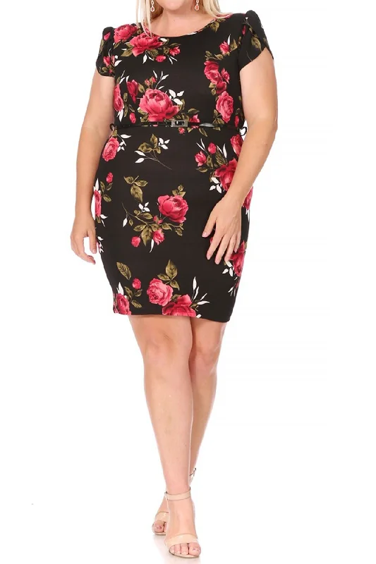 Floral Black Red