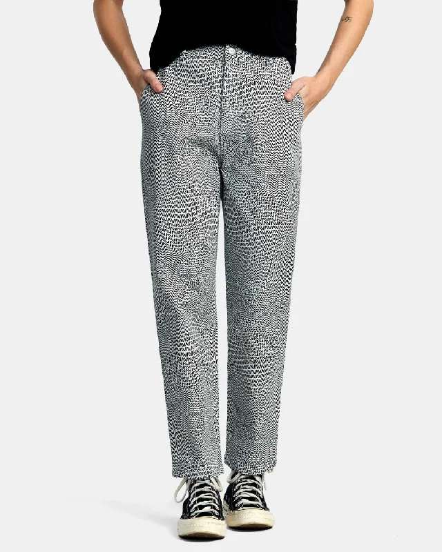 Weekend Stretch Pants - Whisper White Trendy High-Waist Trousers