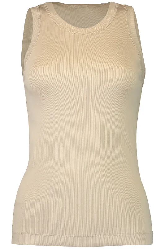 Scoop Neck Tank - Light Beige yoga tank top