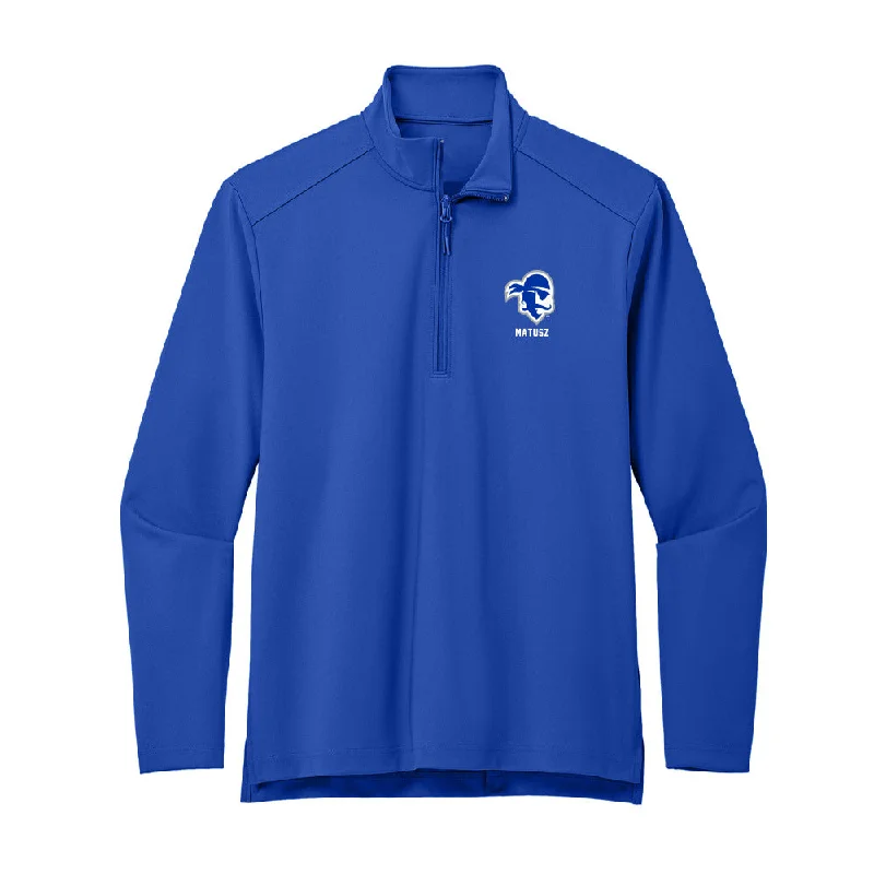 Seton Hall - NCAA Women's Soccer : Skyler Matusz - Premium Quarter Zip Jacket Cotton Jacket Linen Jacket Terry Jacket Seton Hall - NCAA Women's Soccer : Skyler Matusz - Premium Quarter Zip Jacket Cotton Jacket Linen Jacket Terry Jacket