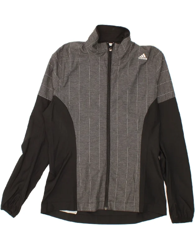 ADIDAS Womens Clima Proof Tracksuit Top Jacket UK 16 Large Grey Knit Fabric Woven Fabric Fleece Fabric ADIDAS Womens Clima Proof Tracksuit Top Jacket UK 16 Large Grey Knit Fabric Woven Fabric Fleece Fabric