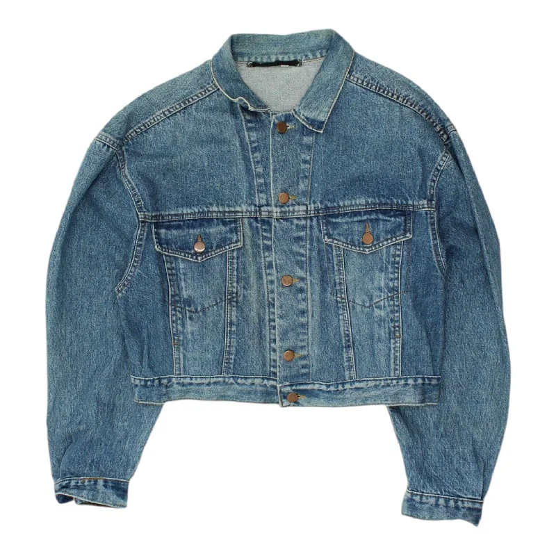 Vintage Womens Cropped Denim Jean Jacket | 90s Western Style Biker Satin Jacket Silk Jacket Chiffon Jacket Vintage Womens Cropped Denim Jean Jacket | 90s Western Style Biker Satin Jacket Silk Jacket Chiffon Jacket