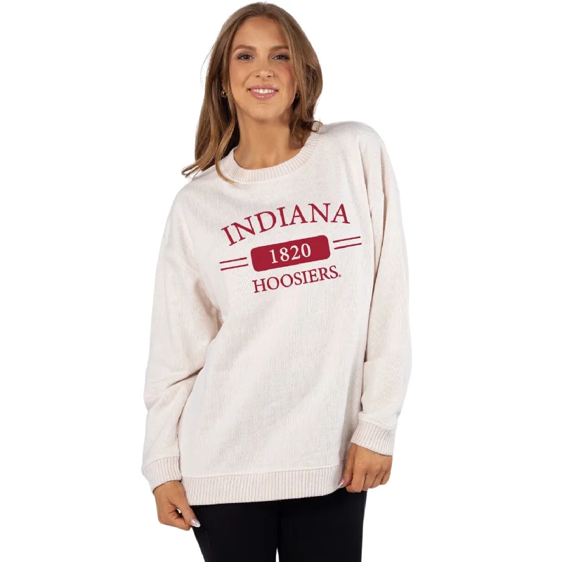 Indiana Women's Sweatshirt Off-White Chicka-D Hoodie with High Neck Warm Protective