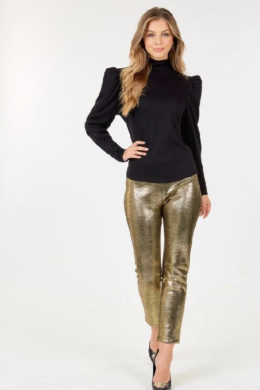 Animal Skin Vinyl Ankle Pants Casual Skinny Fit Pants