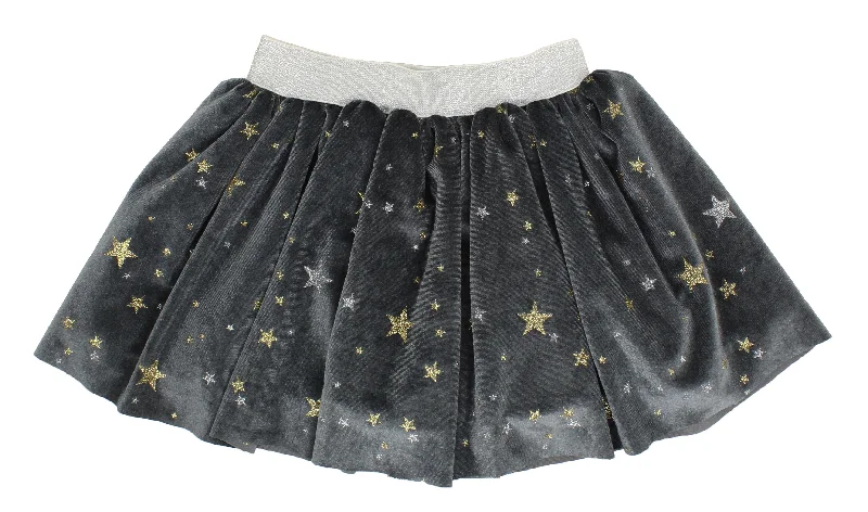 Popatu Baby Grey Skirt with Stars linen skirt airy