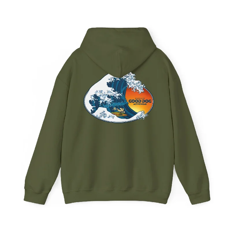 Surf Dogs Hoodie Hoodie with Snap Buttons Easy Quick