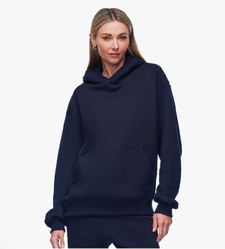 WOMENS PAIGE PULLOVER HOODIE - BLACK Hoodie with Hem Elastic Stretchable Comfortable WOMENS PAIGE PULLOVER HOODIE - BLACK Hoodie with Hem Elastic Stretchable Comfortable