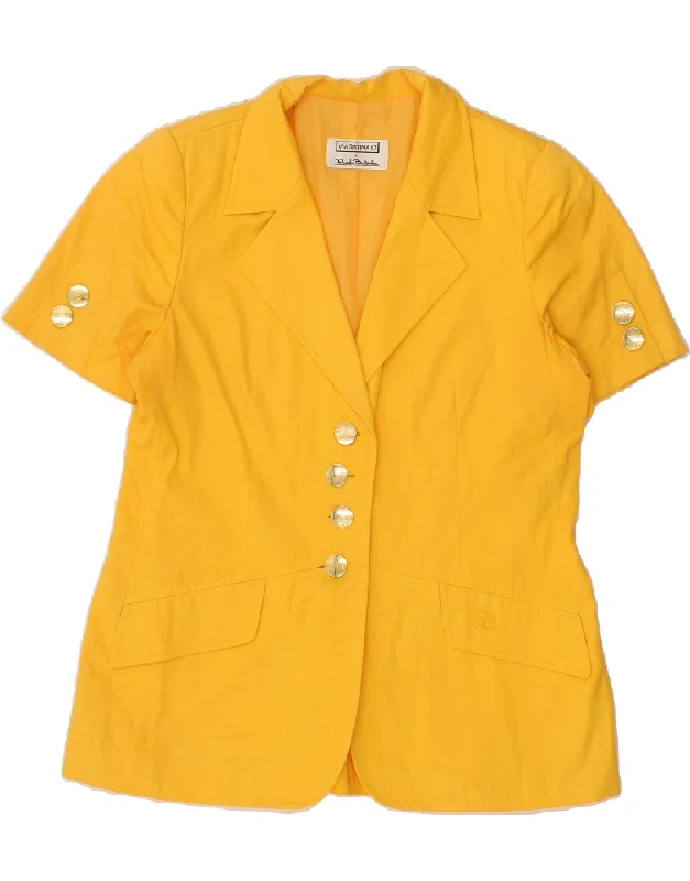 RENATO BALESTRA Womens 4 Button Blazer Jacket IT 44 Medium Yellow Cotton Fleece Jacket Down Jacket Parka RENATO BALESTRA Womens 4 Button Blazer Jacket IT 44 Medium Yellow Cotton Fleece Jacket Down Jacket Parka