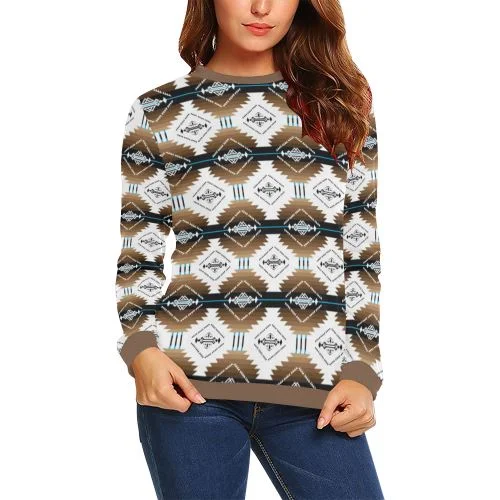 Cofitichequi White Crewneck Sweatshirt for Women Hoodie with Half-Zip Sporty Casual