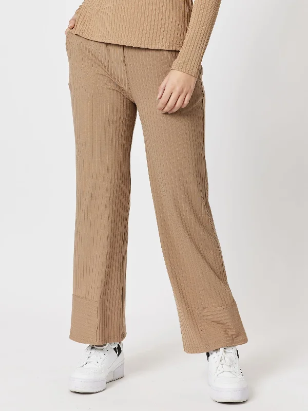 Courtney Ribbed Pant - Toffee Soft Stretch Pants