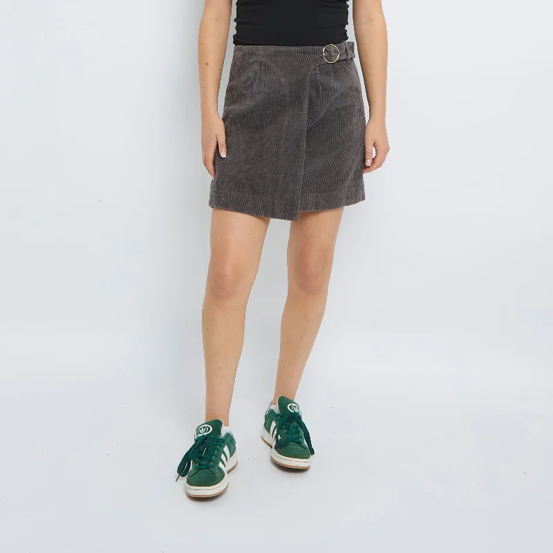 Cord Mini Skirt - UK 8 modal blend skirt