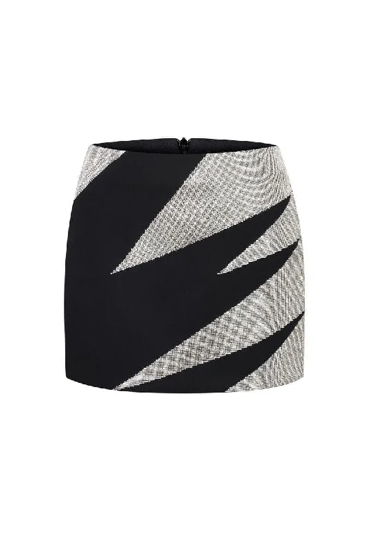 BLACK EMBELLISHED STARLIGHT MINI SKIRT pencil skirt chic