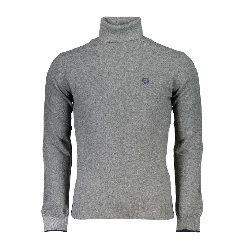 Gray Polyamide Men Sweater Machine Wash Dry Clean Hand Wash