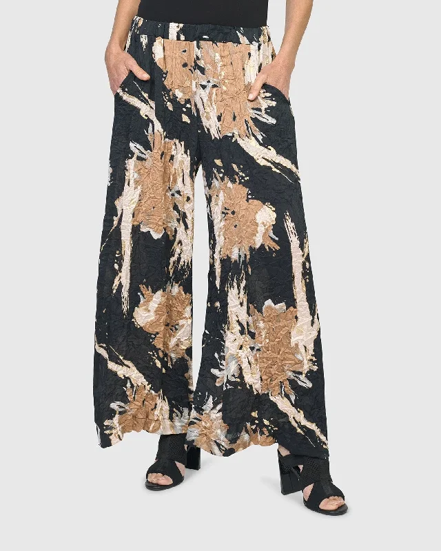 Ristretto Wide Leg Pants, Shimmer High-Waist Jeans