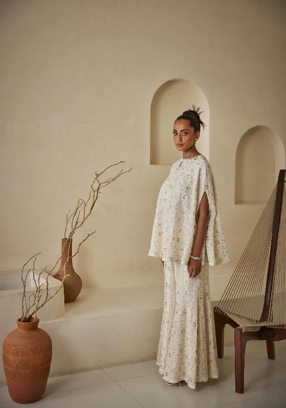 Chikankari Bootcut Pants Stylish Paperbag Waist Pants