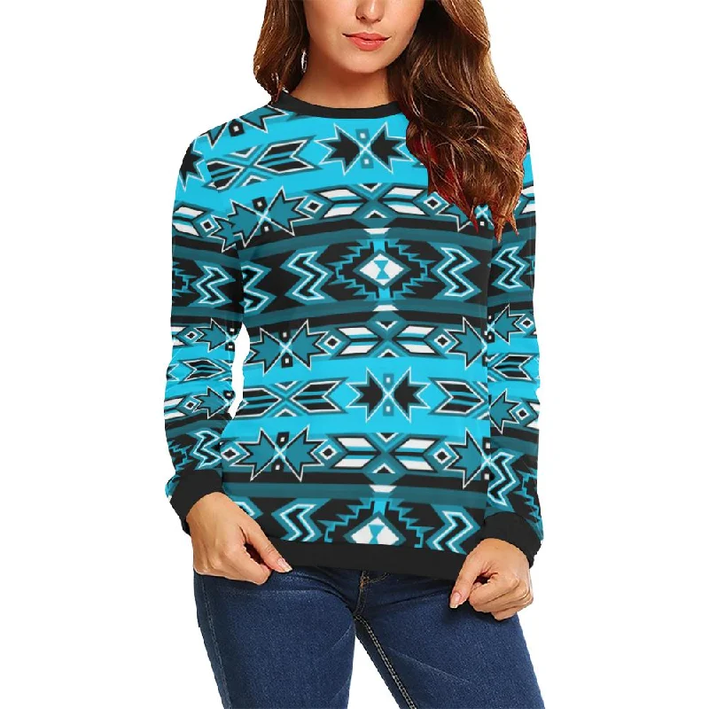 Northern Journey Crewneck Sweatshirt for Women Hoodie with Zipper Placket Modern Functional Northern Journey Crewneck Sweatshirt for Women Hoodie with Zipper Placket Modern Functional