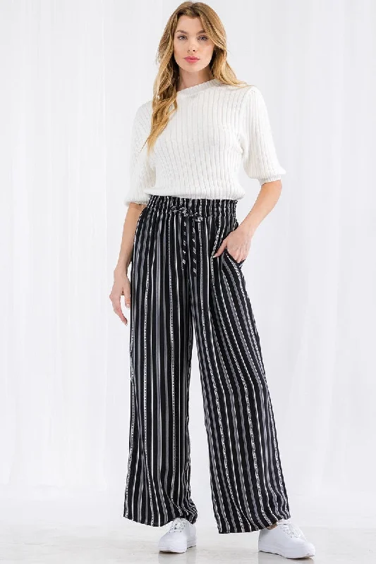 Thira Stripe Wide Leg Pants Cozy Lounge Pants