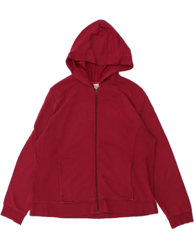 L.L.BEAN Womens Zip Hoodie Sweater UK 18 XL Burgundy Cotton Notch Collar Peter Pan Collar Cowl Neck L.L.BEAN Womens Zip Hoodie Sweater UK 18 XL Burgundy Cotton Notch Collar Peter Pan Collar Cowl Neck