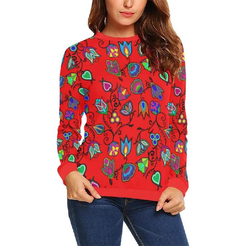 Indigenous Paisley Dahlia Crewneck Sweatshirt for Women Hoodie with Velcro Closure Adjustable Secure Indigenous Paisley Dahlia Crewneck Sweatshirt for Women Hoodie with Velcro Closure Adjustable Secure