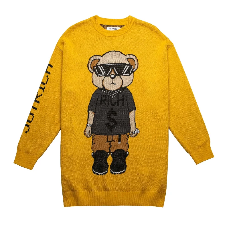 Joyrich Rich Teddy Crewneck Sweater Yellow Iron Safe Non-Iron Wrinkle Free
