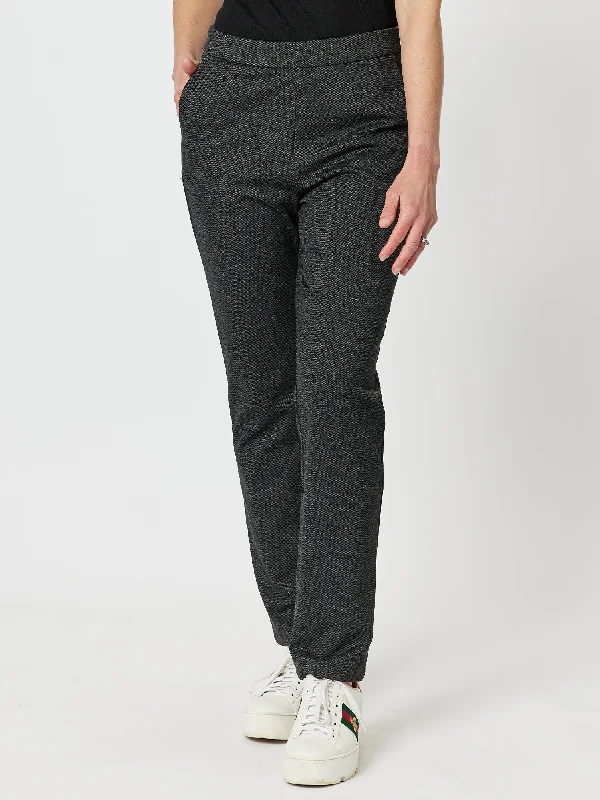 Textured Ponte Pant - Charcoal Chic Faux Leather Pants