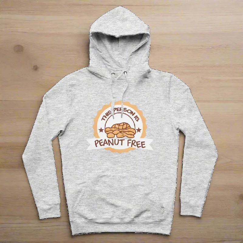 This Person Is Peanut Free Organic Cotton Graphic Hoodie Hoodie with Emblem Brand Identity This Person Is Peanut Free Organic Cotton Graphic Hoodie Hoodie with Emblem Brand Identity