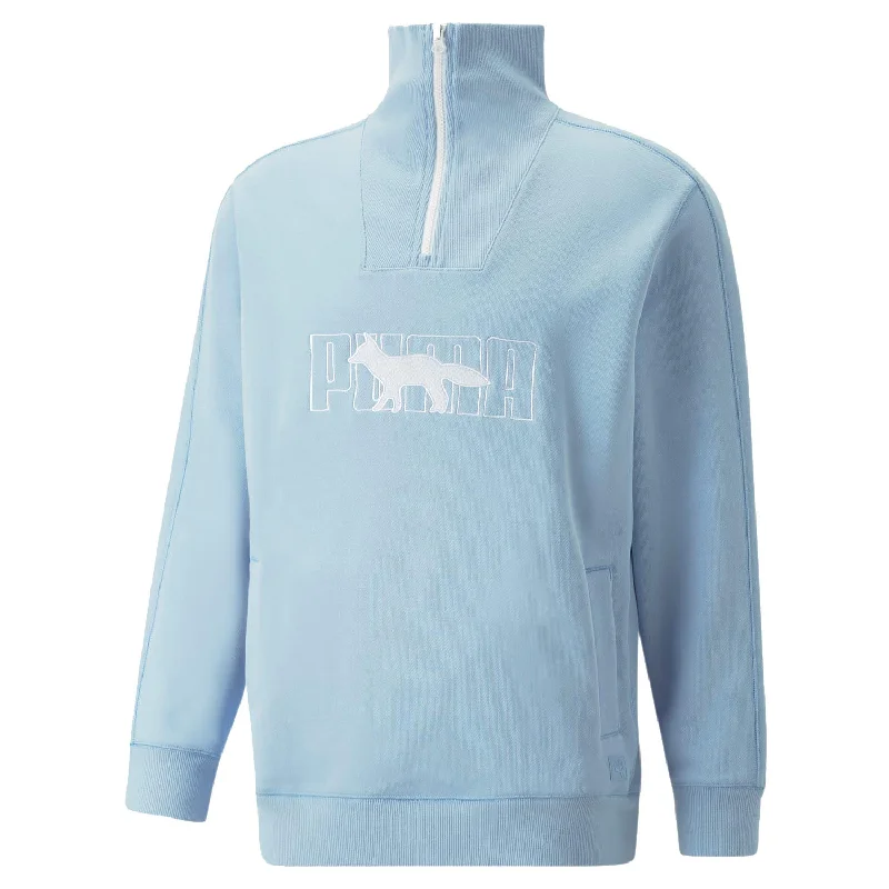 Puma x Maison Kitsuné 1/2 Zip FT Sweater Blue Elasticated Padded Insulated
