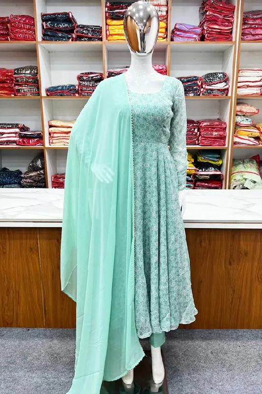 Floral Print Ladies Gown Dress For Cocktail Party Turtleneck Warm Winter