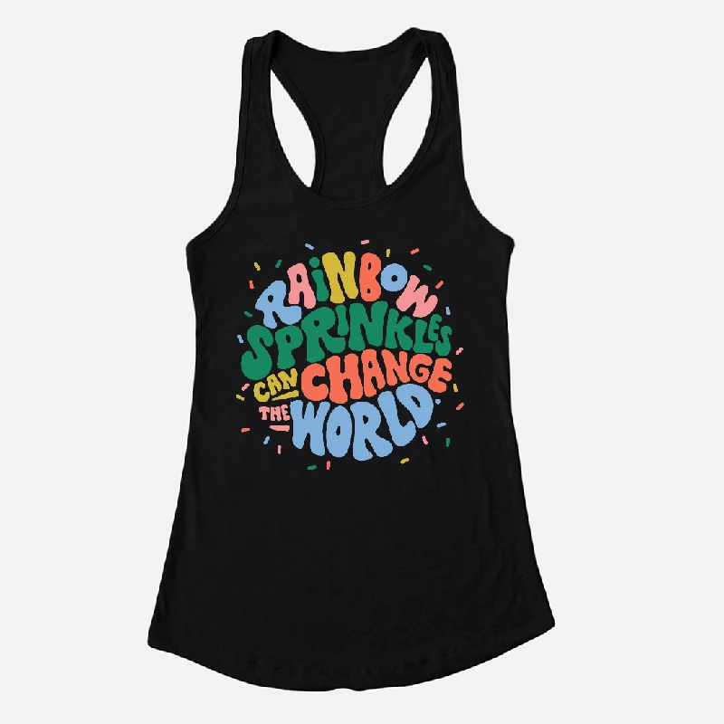 Rainbow Sprinkles — Ideal Racerback Tank summer tank top