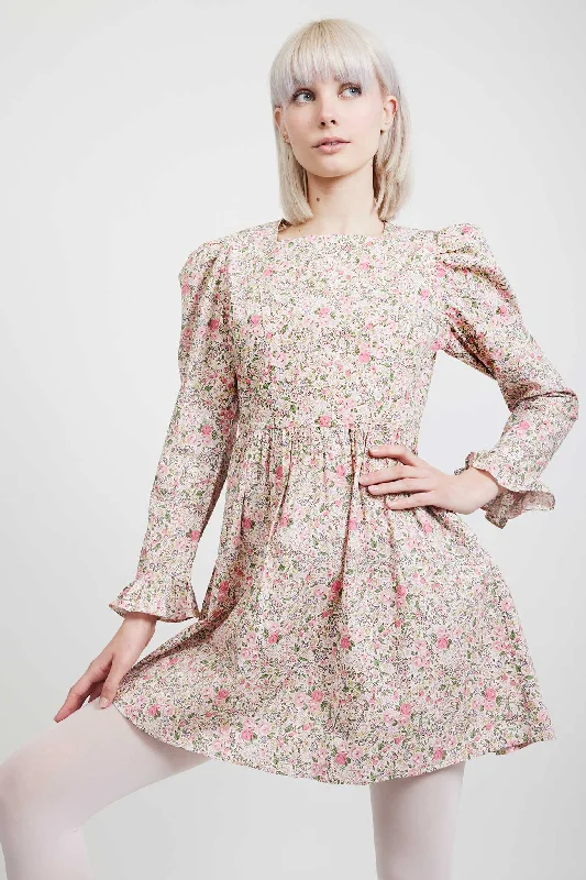 Laura Ashley x BATSHEVA Square Neck Mini Prairie Dress in Rowena Tunics Mesh breathable Laura Ashley x BATSHEVA Square Neck Mini Prairie Dress in Rowena Tunics Mesh breathable