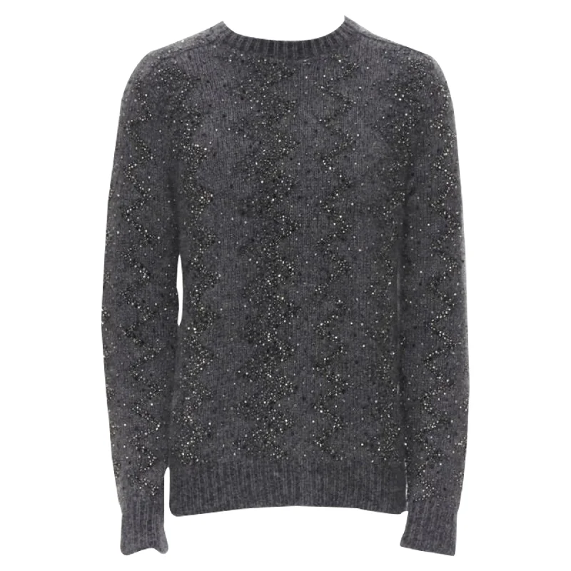 Saint Laurent mohair crystal rhinestone sweater Seamless Knitted Crochet