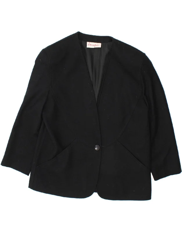 LAURA BIAGIOTTI Womens 1 Button Blazer Jacket IT 50 XL Black Viscose Mesh Jacket Canvas Jacket Denim Jacket LAURA BIAGIOTTI Womens 1 Button Blazer Jacket IT 50 XL Black Viscose Mesh Jacket Canvas Jacket Denim Jacket