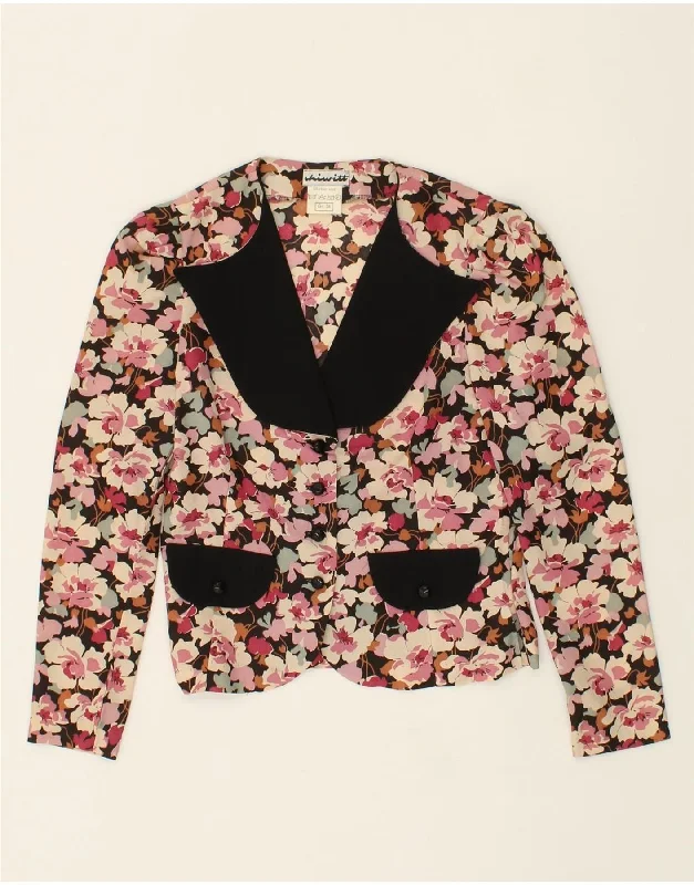 VINTAGE Womens 4 Button Blazer Jacket IT 36 XS Pink Floral Triacetate Corduroy Jacket Velvet Jacket Brocade Jacket VINTAGE Womens 4 Button Blazer Jacket IT 36 XS Pink Floral Triacetate Corduroy Jacket Velvet Jacket Brocade Jacket