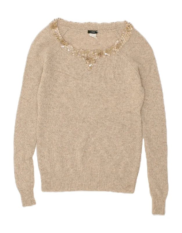 J. CREW Womens Boat Neck Jumper Sweater UK 6 XS Beige Wool Chenille Blend Fleece Blend Nylon Blend J. CREW Womens Boat Neck Jumper Sweater UK 6 XS Beige Wool Chenille Blend Fleece Blend Nylon Blend