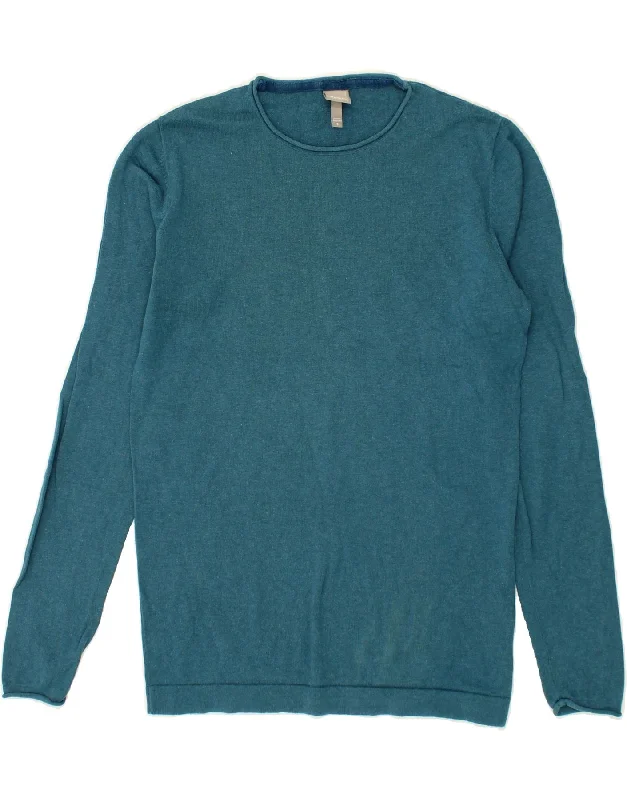 BENCH Womens Boat Neck Jumper Sweater UK 10 Small Blue Cotton Plaid Sweater Polka Dot Checkered BENCH Womens Boat Neck Jumper Sweater UK 10 Small Blue Cotton Plaid Sweater Polka Dot Checkered
