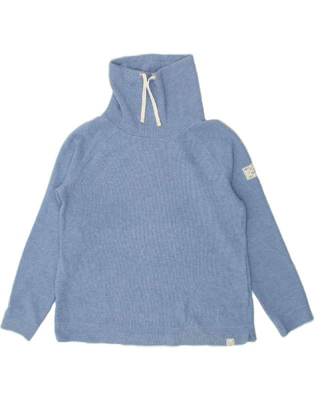 JOULES Womens Roll Neck Jumper Sweater UK 14 Large Blue Cotton Embroidered Appliqued Beaded JOULES Womens Roll Neck Jumper Sweater UK 14 Large Blue Cotton Embroidered Appliqued Beaded