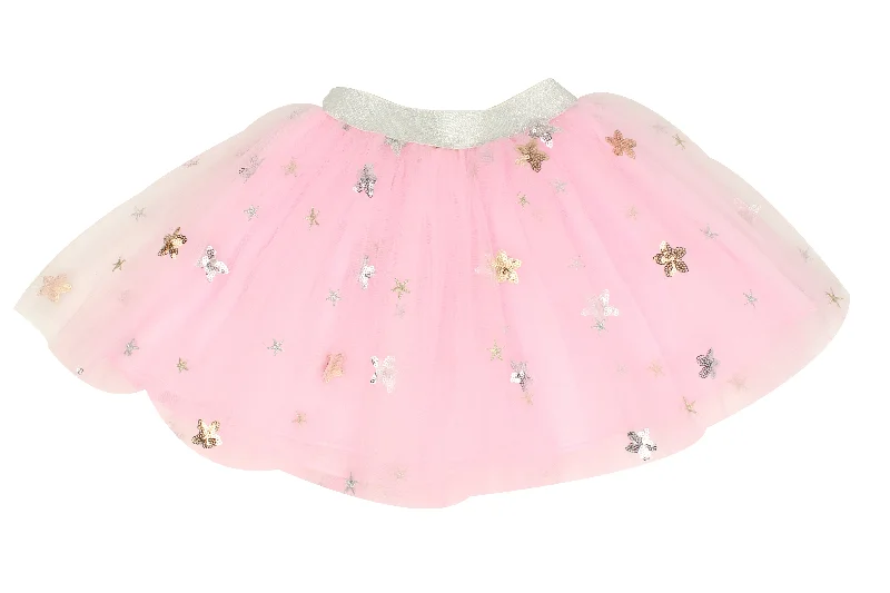 Little Girls Pink Sequin Skirt denim skirt casual