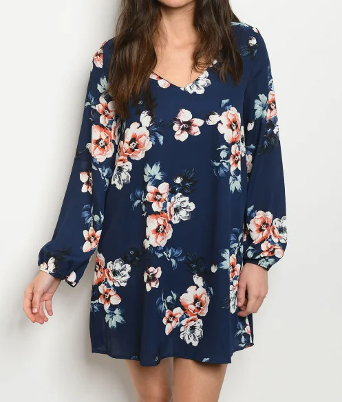 Flower Blossom Dress Shift Classic Vintage