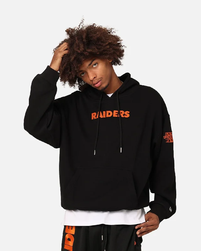 New Era Las Vegas Raiders 'Scary Nights' Oversized Hoodie Black/Orange Hoodie with Front Slit Layering Stylish